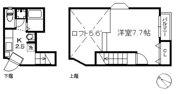 大橋駅 徒歩7分 2階の物件間取画像